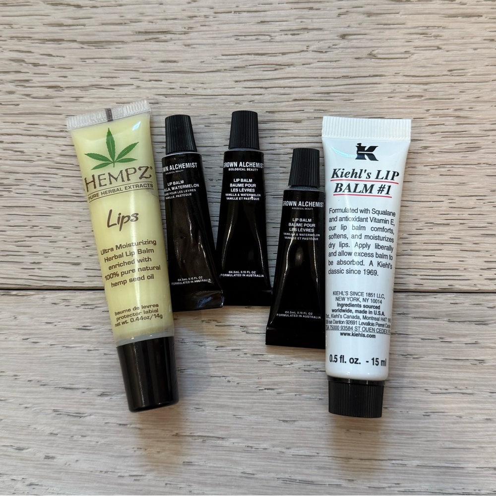 Kiehl’s Lip Balm #1 and HEMPZ Herbal Lip Balm and Grown Alchemist Lip Balm NWT